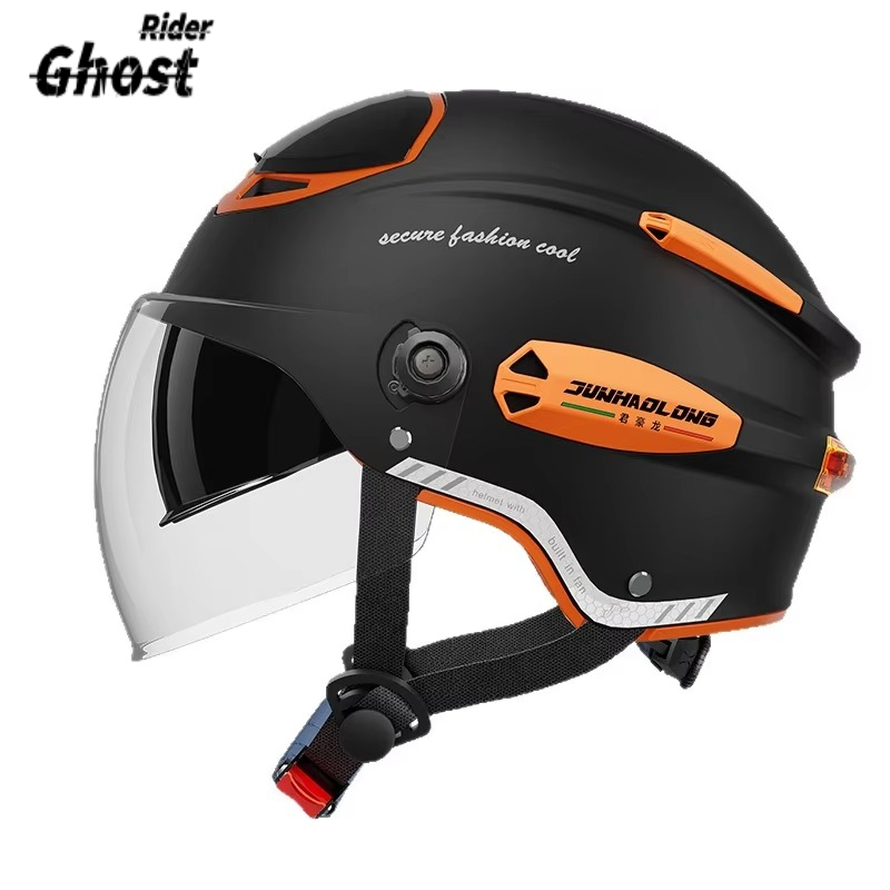 Dual Visor Motorcycle Racing Helmet - Capacete de Motocicleta Vintage de Verão
