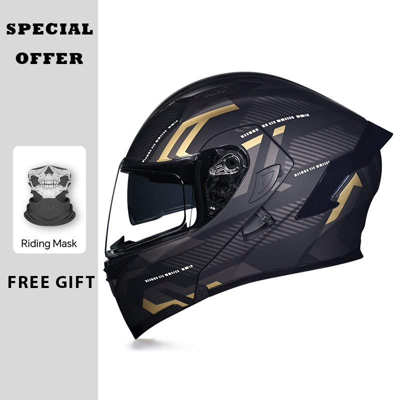 Dual Visor Motorcycle Racing Helmet - DOT aprovado motocicleta flip up capacete