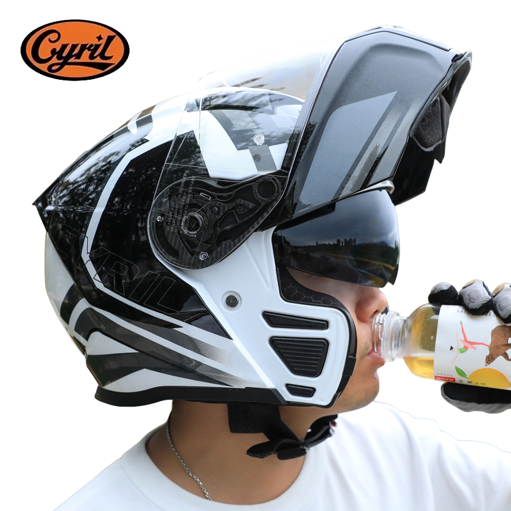 Full Face Motorcycle Helmet With Bluetooth - Capacete de motocicleta aberto e fechado,