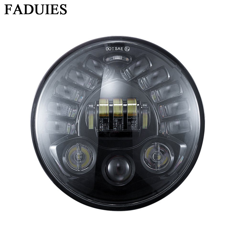 Universal Motorcycle Led Headlight Projector - Farol Projetor LED Redondo Adaptativo de