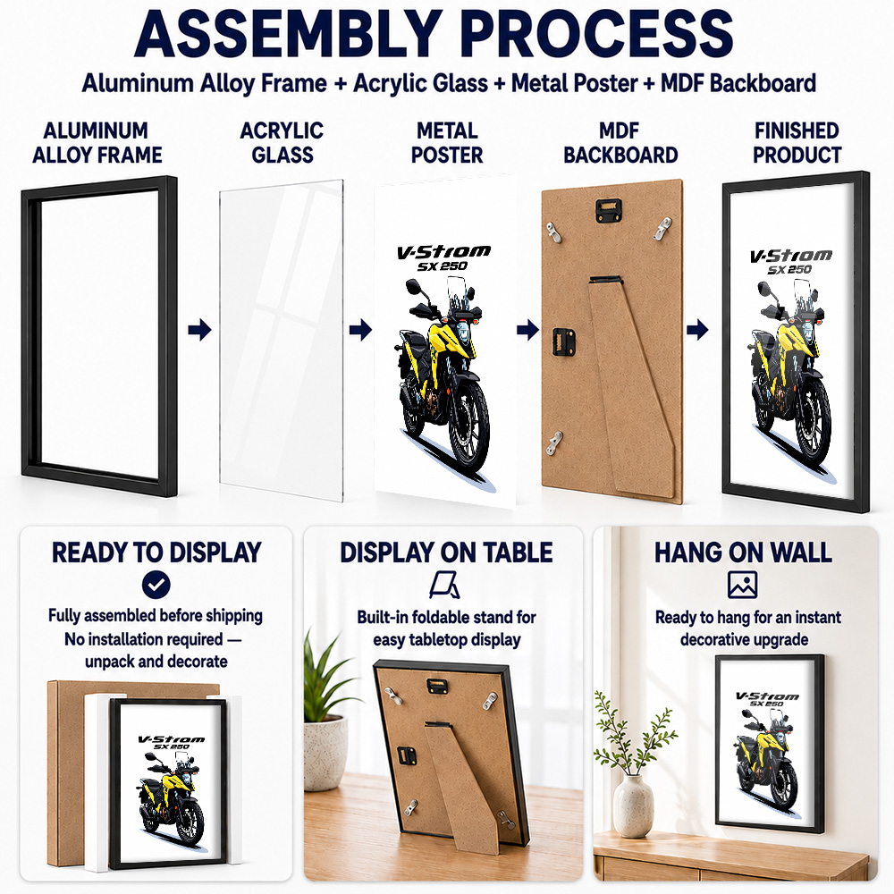Pôster de metal com moldura, i - Riding Gear avaliação e preço