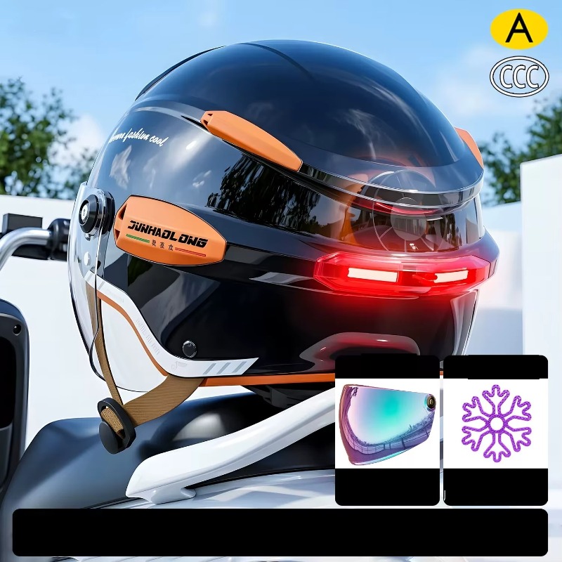 Capacete de Motocicleta Vintag - Dual Visor Motorcycle Racing Helmet avaliação e preço